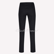 Robell Marie Full Length Trouser 51412-54012-90 Houndstooth (Black / Dark Grey)