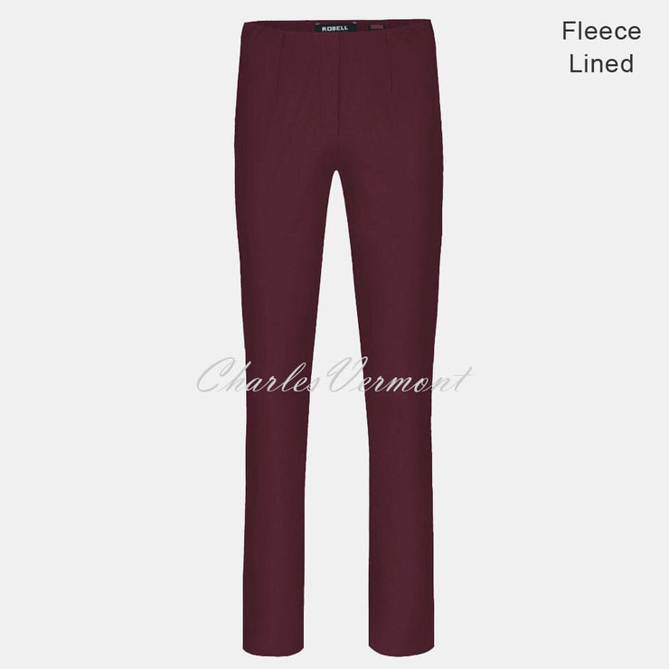 Robell Marie Full Length Trouser 51412-54025-560 - Fleece Lined (Aubergine)