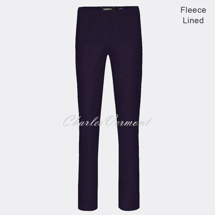 Robell Marie Trouser 51412-54025-590 – Fleece Lined (Dark Purple) – SHORTER LENGTH 29"