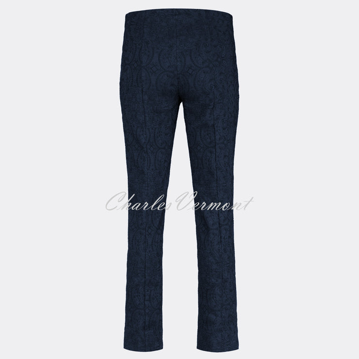 Robell Marie Full Length Trouser 51412-54145-69 (Navy Jacquard)