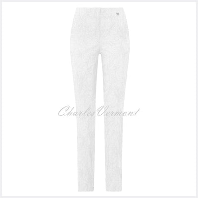 Robell Marie – Full Length Trouser 51412-54401-10 (White Jacquard)