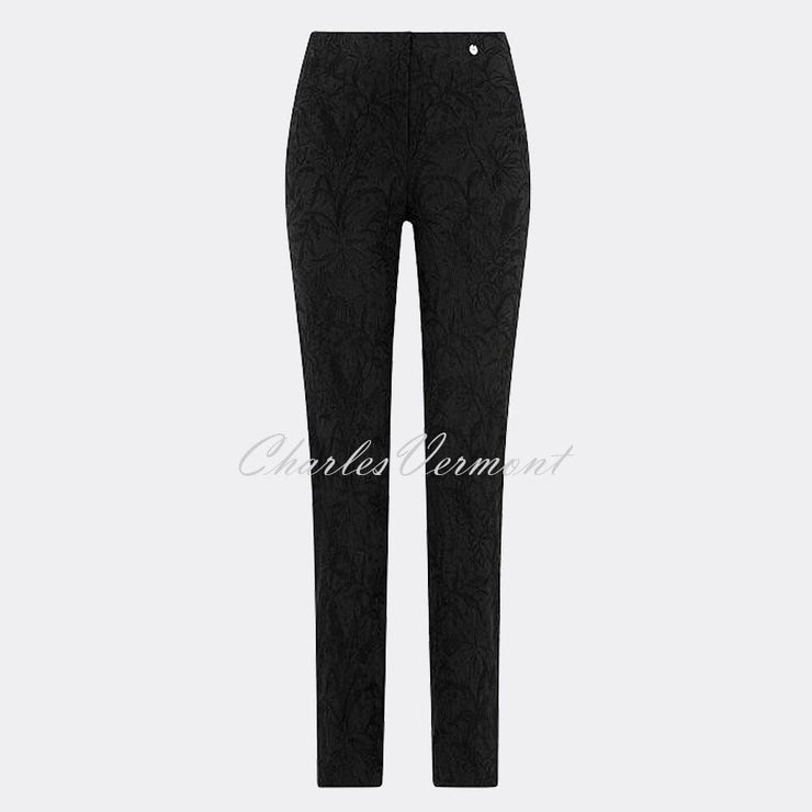 Robell Marie - Full Length Trouser 51412-54401-90 (Black Jacquard)