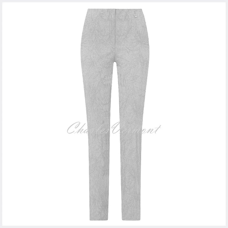 Robell Marie – Full Length Trouser 51412-54401-92 (Light Grey Jacquard)