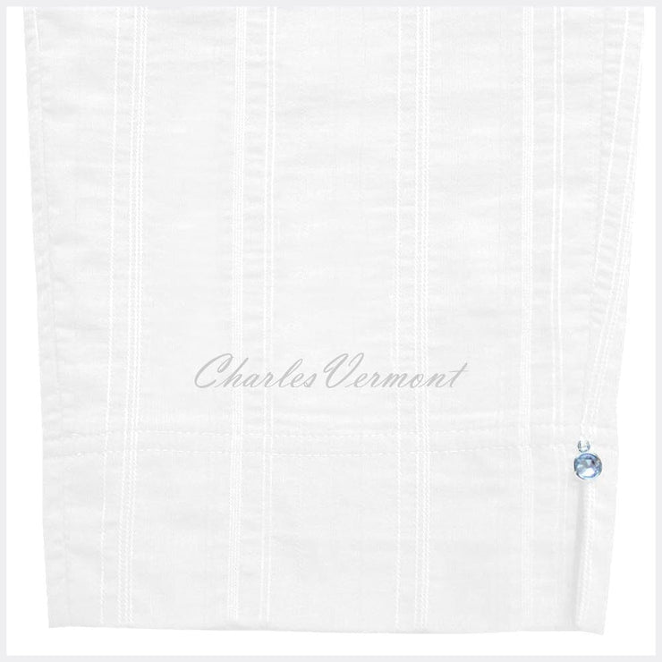 Robell Marie Full Length Seersucker Trouser 51412-54554-10 (White)