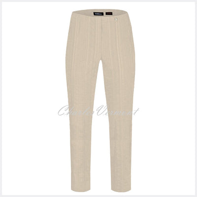 Robell Marie Full Length Seersucker Trouser 51412-54554-14 (Beige)