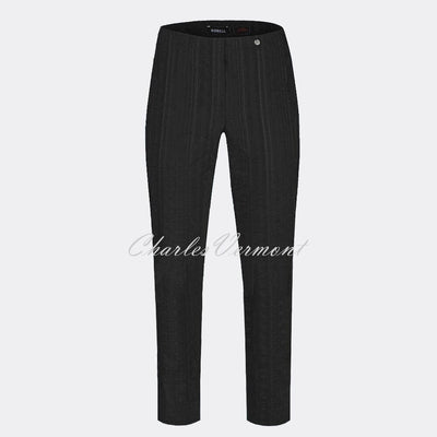 Robell Marie Full Length Seersucker Trouser 51412-54554-90 (Black)