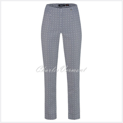 Robell Marie - Full Length Trouser 51412-54703-69 Mosaic Shimmer (Navy)
