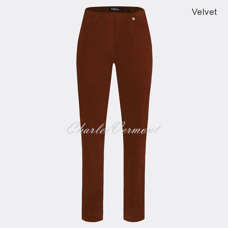 Robell Marie Full Length Trouser 51414-54362-37 (Rust Velvet)