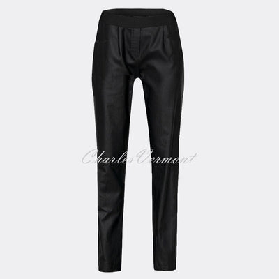 Robell Rose Leather Effect Full Length Trouser 51462-54344-90 (Black Faux Leather)