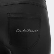 Robell Rose Leather Effect Full Length Trouser 51462-54344-90 (Black Faux Leather)