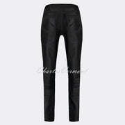 Robell Rose Leather Effect Full Length Trouser 51462-54344-90 (Black Faux Leather)