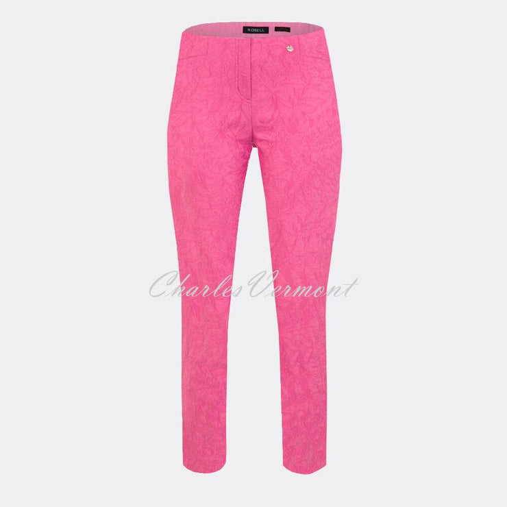 Robell Rose 09 – 7/8 Cropped Super Slim Trouser 51527-54401-430 (Pink Jacquard)