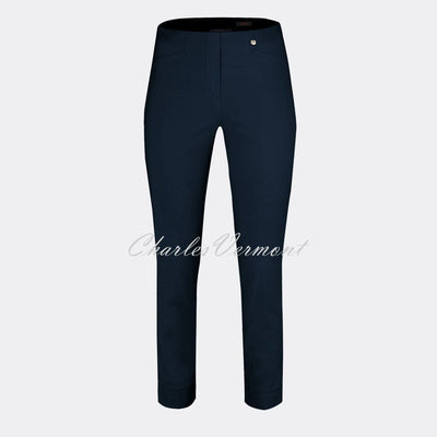 Robell Rose 09 - 7/8 Cropped Super Slim Trouser 51527-54025-69 – Ultra Thin Fleece Lined (Navy)