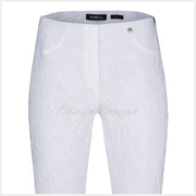 Robell Bella 09 - 7/8 Cropped Trouser 51560-54401-10 (White Jacquard)
