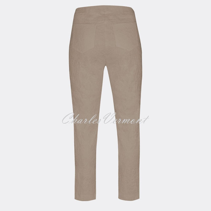 Robell Bella 09 - 7/8 Cropped Trouser 51560-54401-13 (Light Taupe Jacquard)