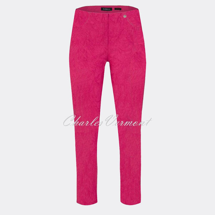 Robell Bella 09 - 7/8 Cropped Trouser 51560-54401-43 (Pink Jacquard)