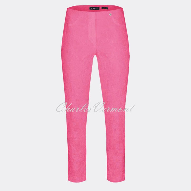 Robell Bella 09 – 7/8 Cropped Trouser 51560-54401-430 (Flamingo Pink Jacquard)