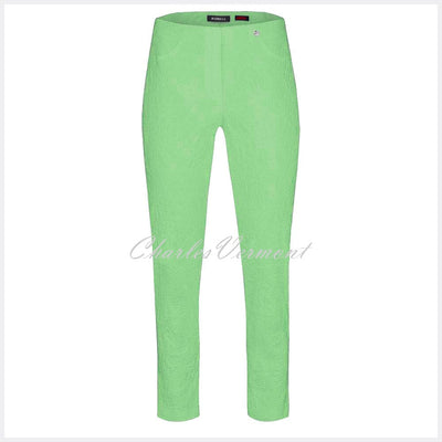 Robell Bella 09 – 7/8 Cropped Trouser 51560-54401-840 (Green Jacquard)