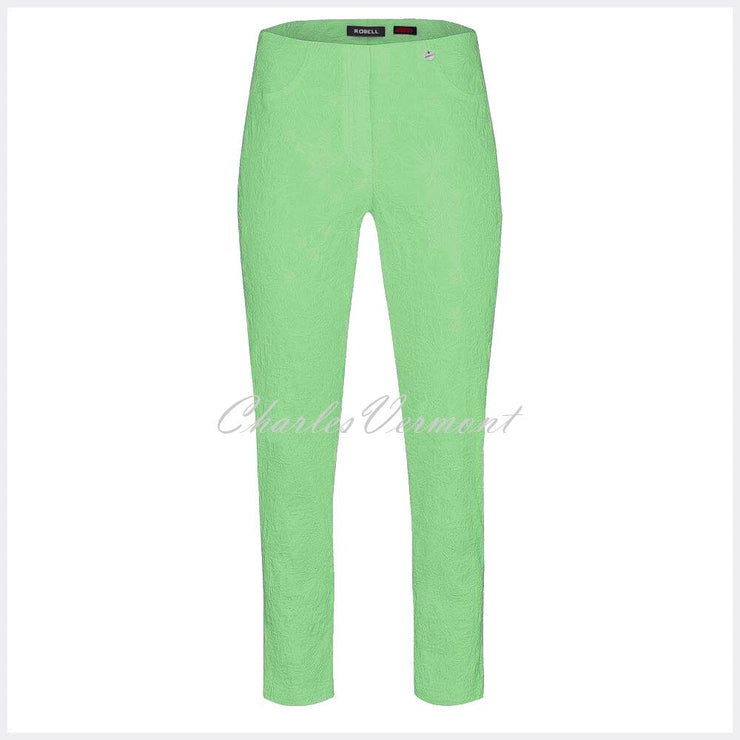 Robell Bella 09 – 7/8 Cropped Trouser 51560-54401-840 (Green Jacquard)