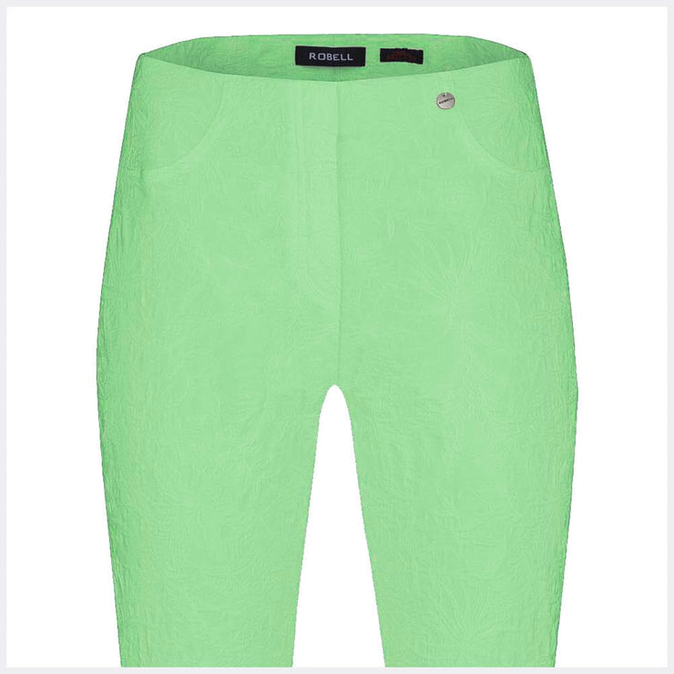 Robell Bella 09 – 7/8 Cropped Trouser 51560-54401-840 (Green Jacquard)
