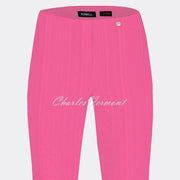 Robell Marie 07 Seersucker Capri Trouser 51576-54554-430 (Flamingo Pink)