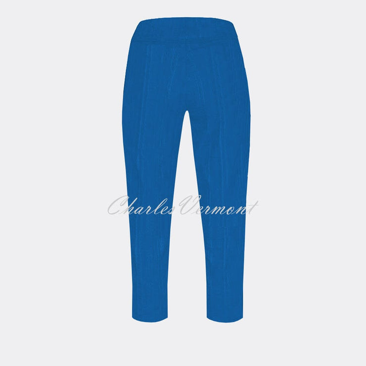 Robell Marie 07 Seersucker Capri Trouser 51576-54554-67 (Royal Blue)