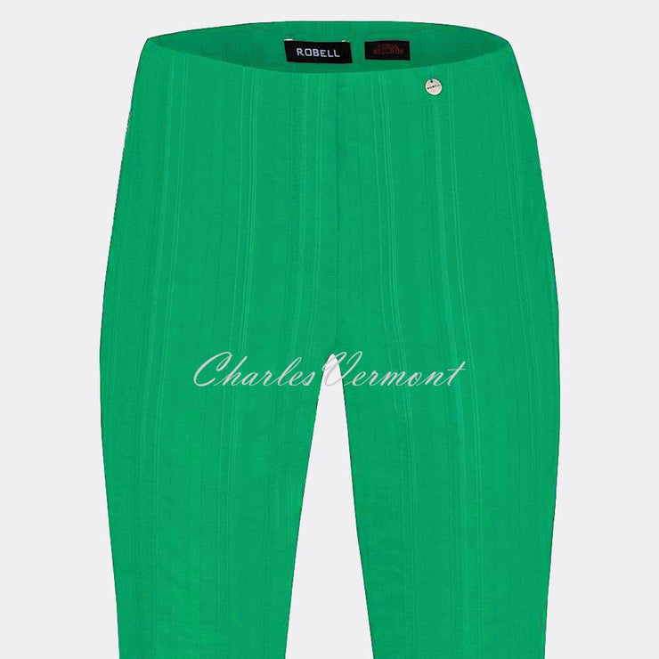 Robell Marie 07 Seersucker Capri Trouser 51576-54554-820 (Emerald Green)