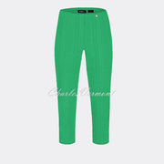 Robell Marie 07 Seersucker Capri Trouser 51576-54554-820 (Emerald Green)