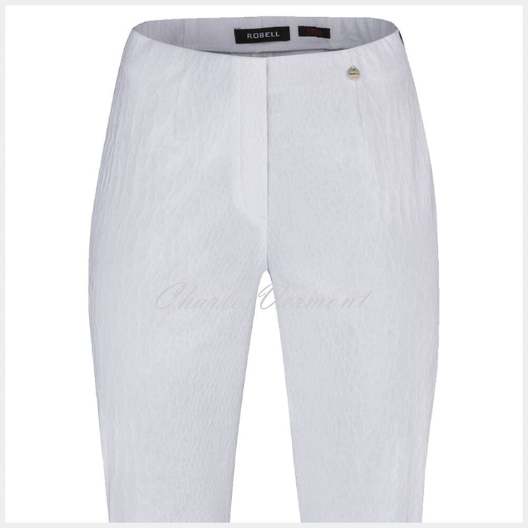 Robell Marie Full Length Trouser 51593-54167-10 (White Jacquard)