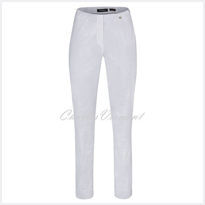 Robell Marie Full Length Trouser 51593-54167-10 (White Jacquard)