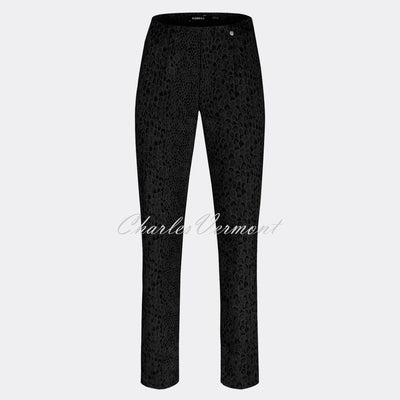 Robell Marie Full Length Trouser 51593-54167-90 (Black Jacquard)