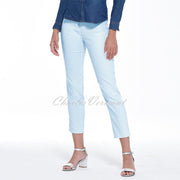 Robell Rose 09 – 7/8 Cropped Geometric Print Trouser 51622-54064-61 (Pale Blue / White)