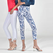 Robell Rose 09 - 7/8 Cropped Super Slim Fit Trouser 51622-54354-69 (Blue Amore Print)