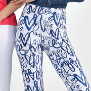 Robell Rose 09 - 7/8 Cropped Super Slim Fit Trouser 51622-54354-69 (Blue Amore Print)