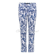 Robell Rose 09 - 7/8 Cropped Super Slim Fit Trouser 51622-54354-69 (Blue Amore Print)