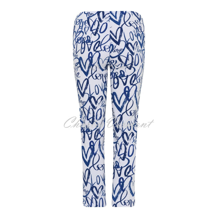 Robell Rose 09 - 7/8 Cropped Super Slim Fit Trouser 51622-54354-69 (Blue Amore Print)