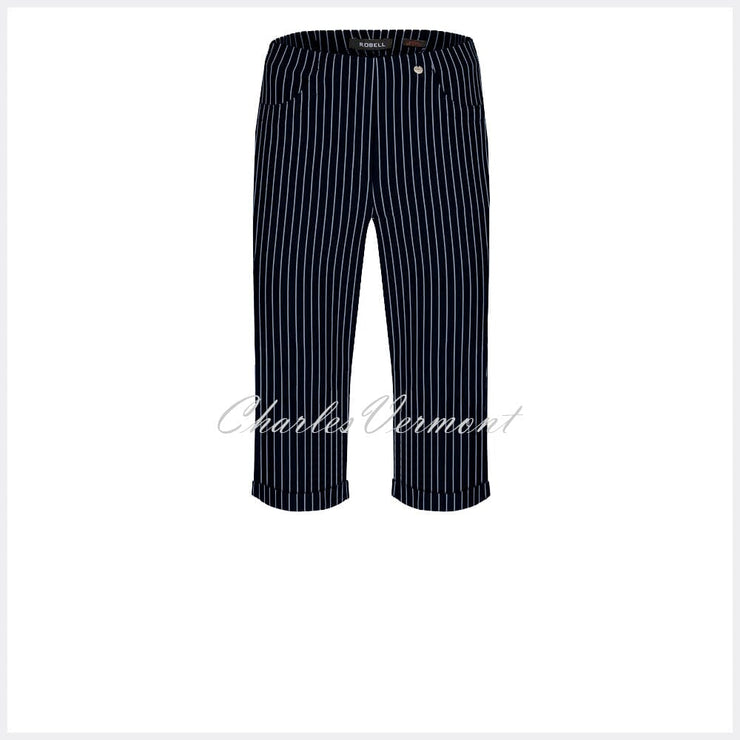 Robell Bella 05 Pinstripe Bermuda Short 51625-54567-69 (Navy)