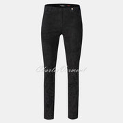 Robell Rose Full Length Super Slim-Leg Trouser 51673-54451-90 (Black Faux Suede)