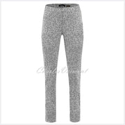 Robell Bella Full Length Animal Print Trouser 51690-54833-95 (Dark Grey / Light Grey)