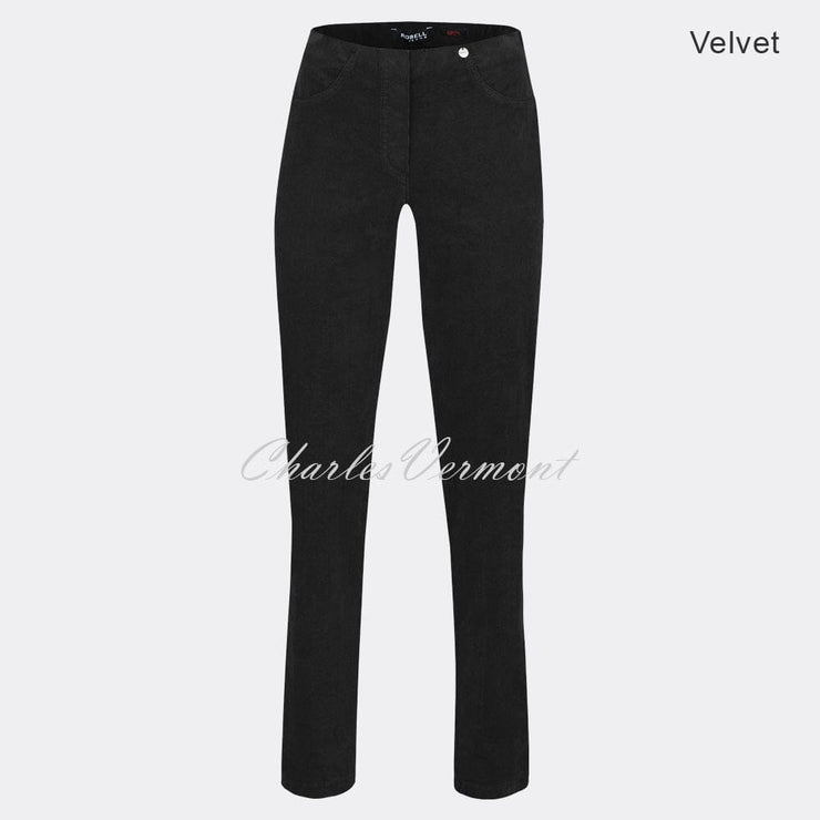Robell Bella Full Length Trouser 52457-54362-90 (Black Velvet)