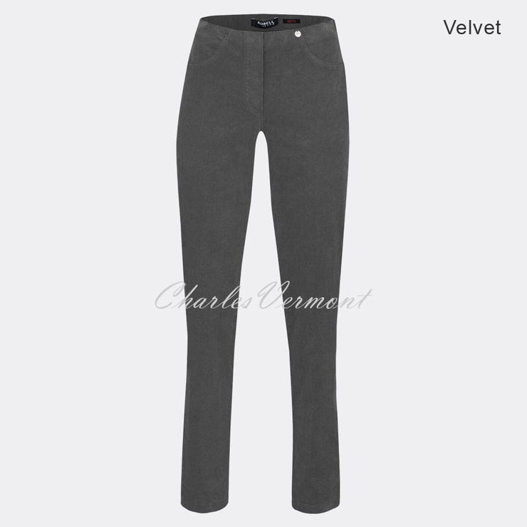 Robell Bella Full Length Trouser 52457-54362-95 (Grey Velvet)