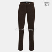 Robell Bella Full Length Trouser 52457-54363-38 (Brown Needle Cord)