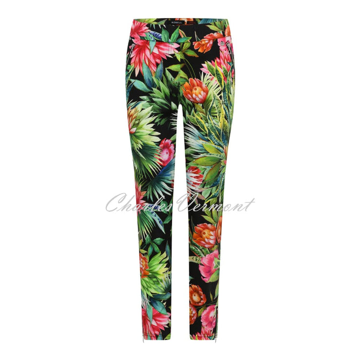 Robell Nena 09 - 7/8 Cropped Super Slim Fit Trouser 52502-54353-90 (Floral Print)