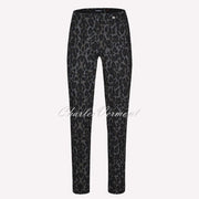 Robell Bella Full Length Trouser 52564-54948-99 Leopard Print (Black / Grey)