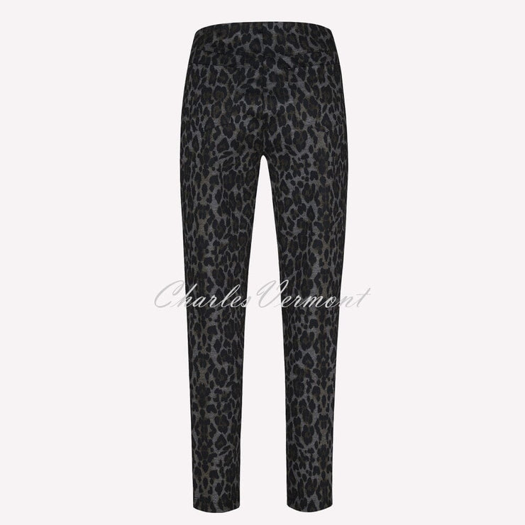 Robell Bella Full Length Trouser 52564-54948-99 Leopard Print (Black / Grey)