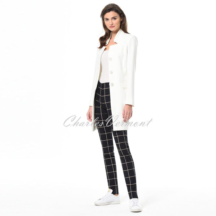 Robell Rose Full Length ‘Windowpane’ Check Super Slim Fit Trouser 52624-54209-90 (Limited Edition)