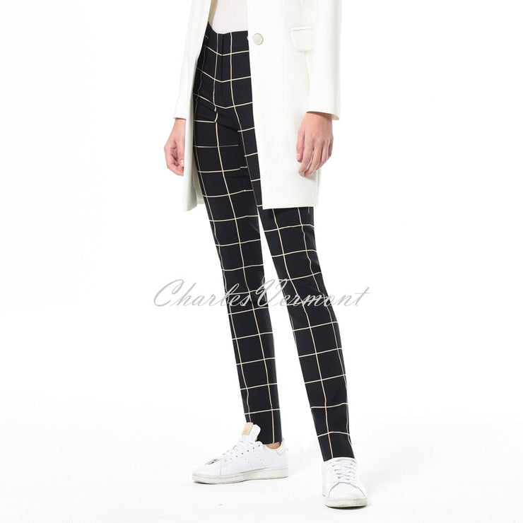 Robell Rose Full Length ‘Windowpane’ Check Super Slim Fit Trouser 52624-54209-90 (Limited Edition)