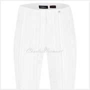 Robell Bella 09 Seersucker - 7/8 Cropped Trouser 52642-54554-10 (White)