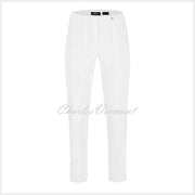 Robell Bella 09 Seersucker - 7/8 Cropped Trouser 52642-54554-10 (White)