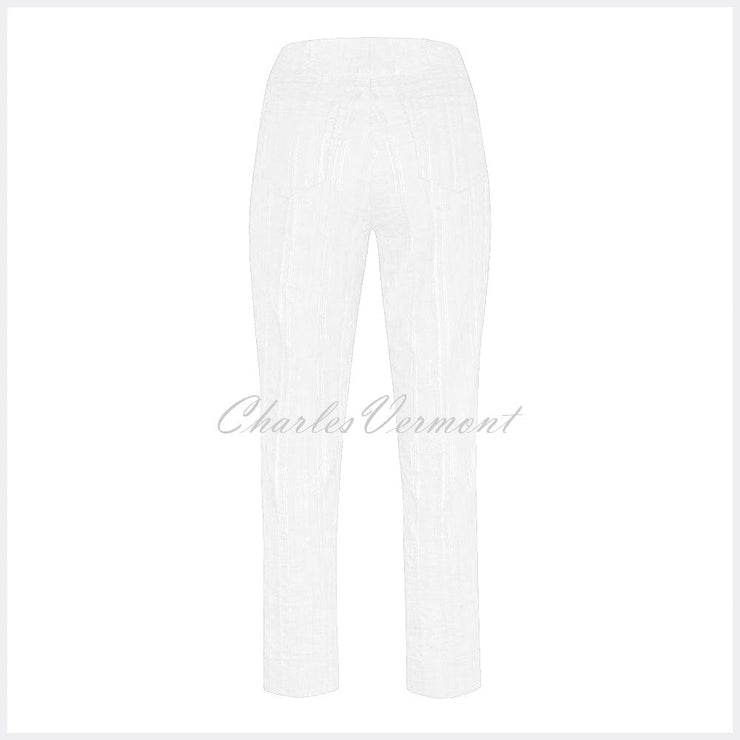 Robell Bella 09 Seersucker - 7/8 Cropped Trouser 52642-54554-10 (White)